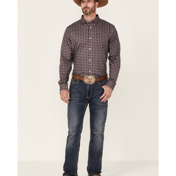 NWT CODY JAMES MEN'S MEDALLION PRINT LONG SLEEVE BUTTON-DOWN WESTERN Medium - Picture 2 of 8